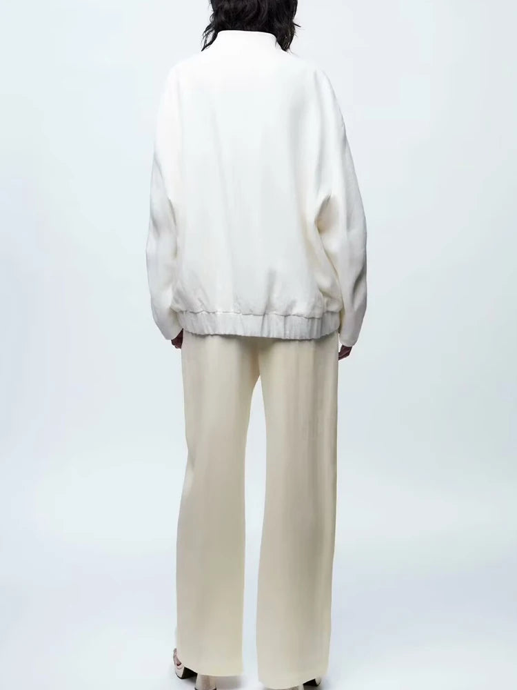 European and American style women's summer new style fashion solid color versatile temperament leisure pilot jacket