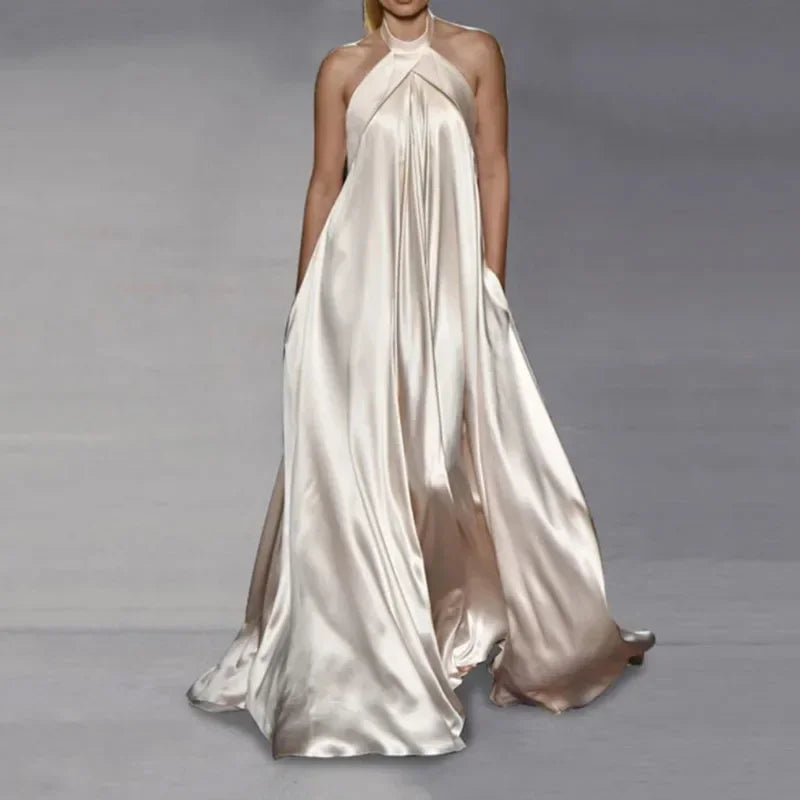 Elegant Women's Dresses Sexy Off Shoulder High Cocktail Wedding Party Maxi Dress Halter Neck Slim Fit Long Party Dresses 2025