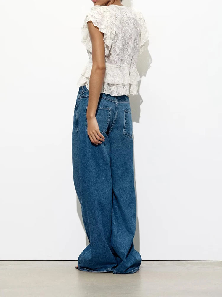 Spring and summer new arrival women's clothing sweet style layered decorative bow lace V-neck short-sleeved jacket