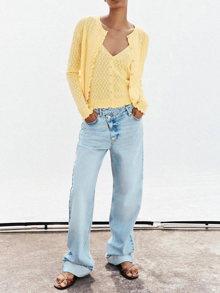 European and American style summer new products Women's clothing Layered decorative jacquard mesh knitted jacket